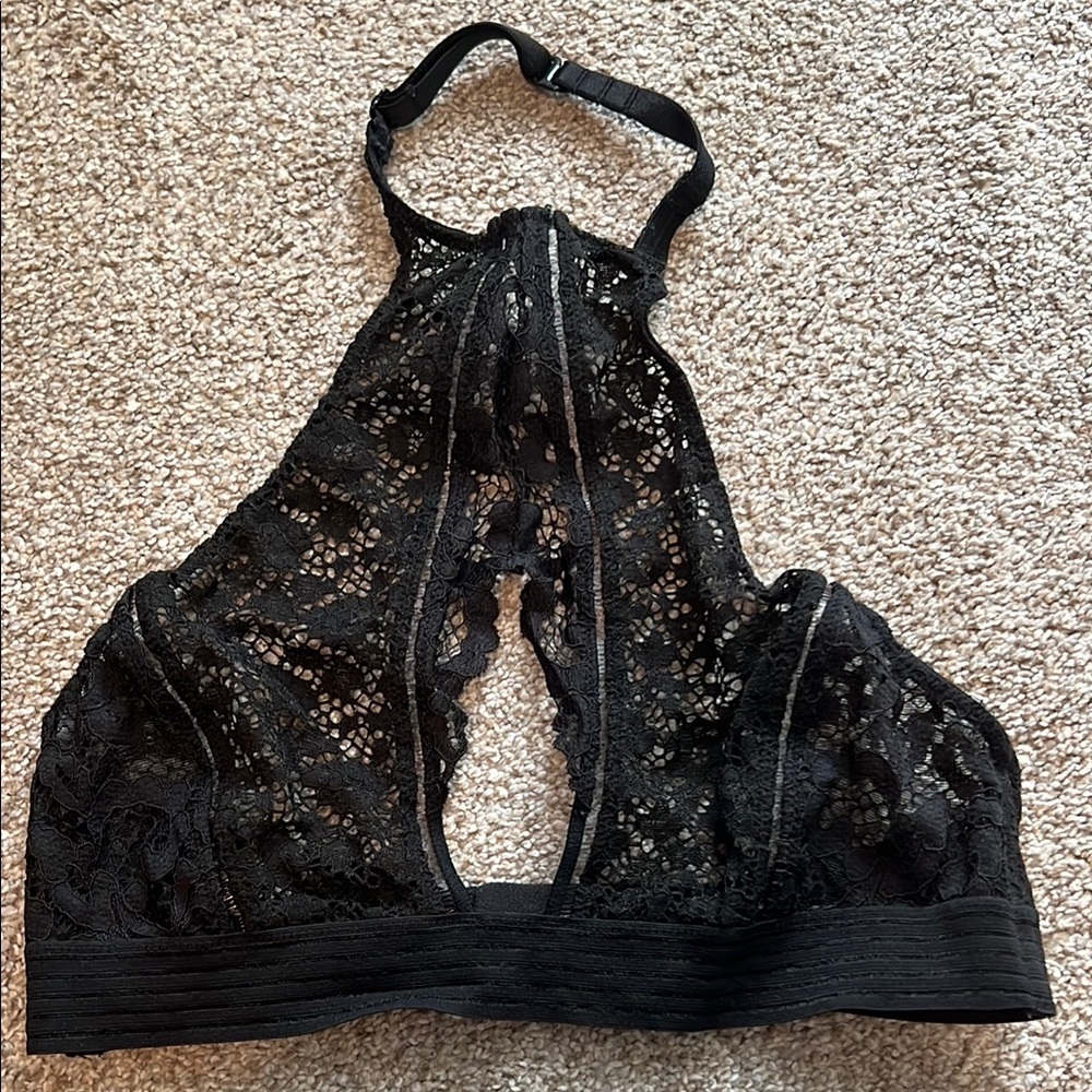 Black Lace Halter Bralette